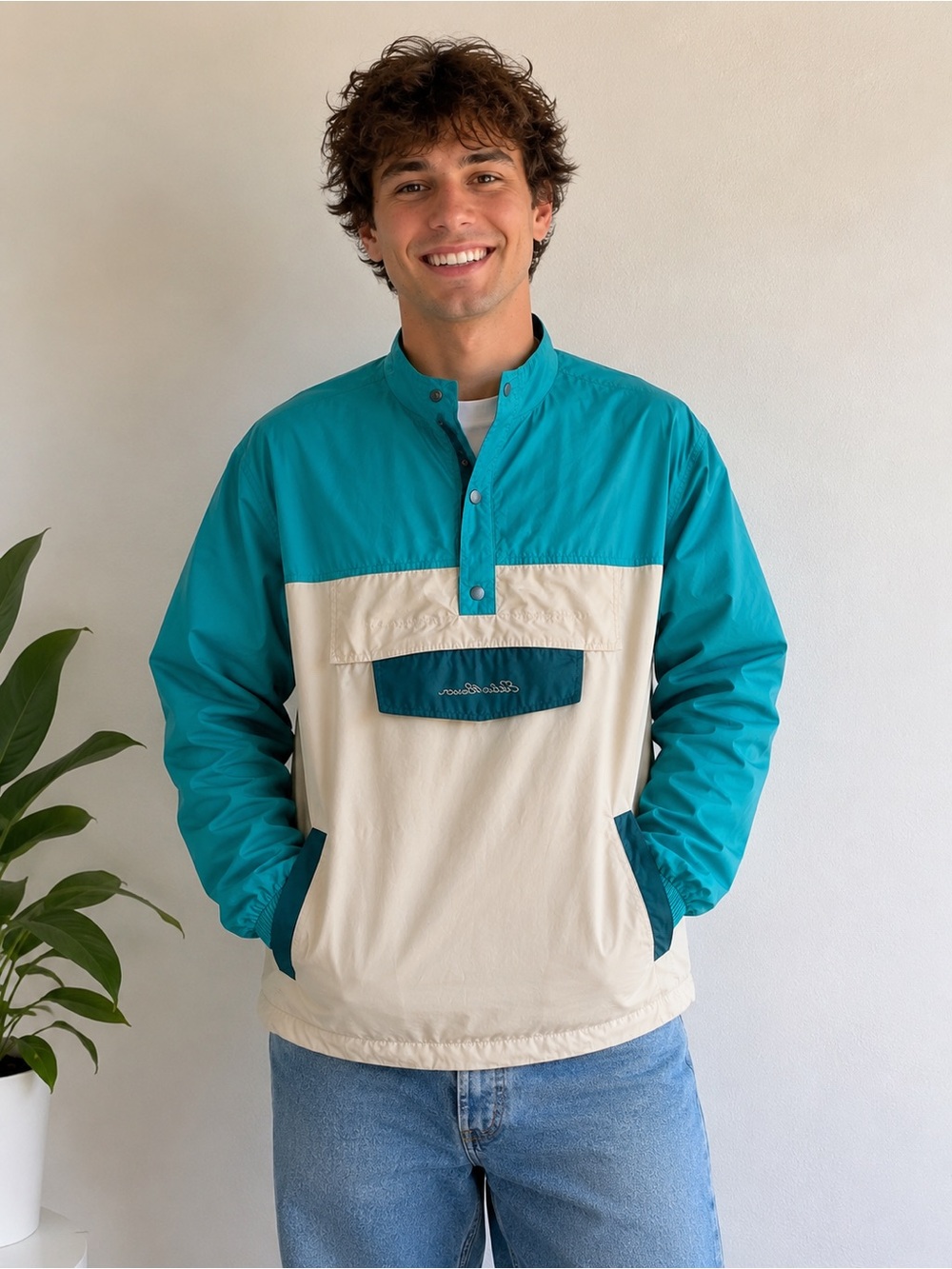 Eddie Bauer Vintage Colorblock Windbreaker Anorak Jacket | Men’s size small